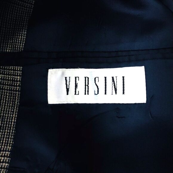 Versini Sport Coat Glen Plaid Silk Brown Black Beige 42 Academia Preppy Career - Picture 2 of 15